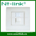 Factory price 80*80mm single port face plate for cat6/cat5e with bottom box,suitable for module jack
